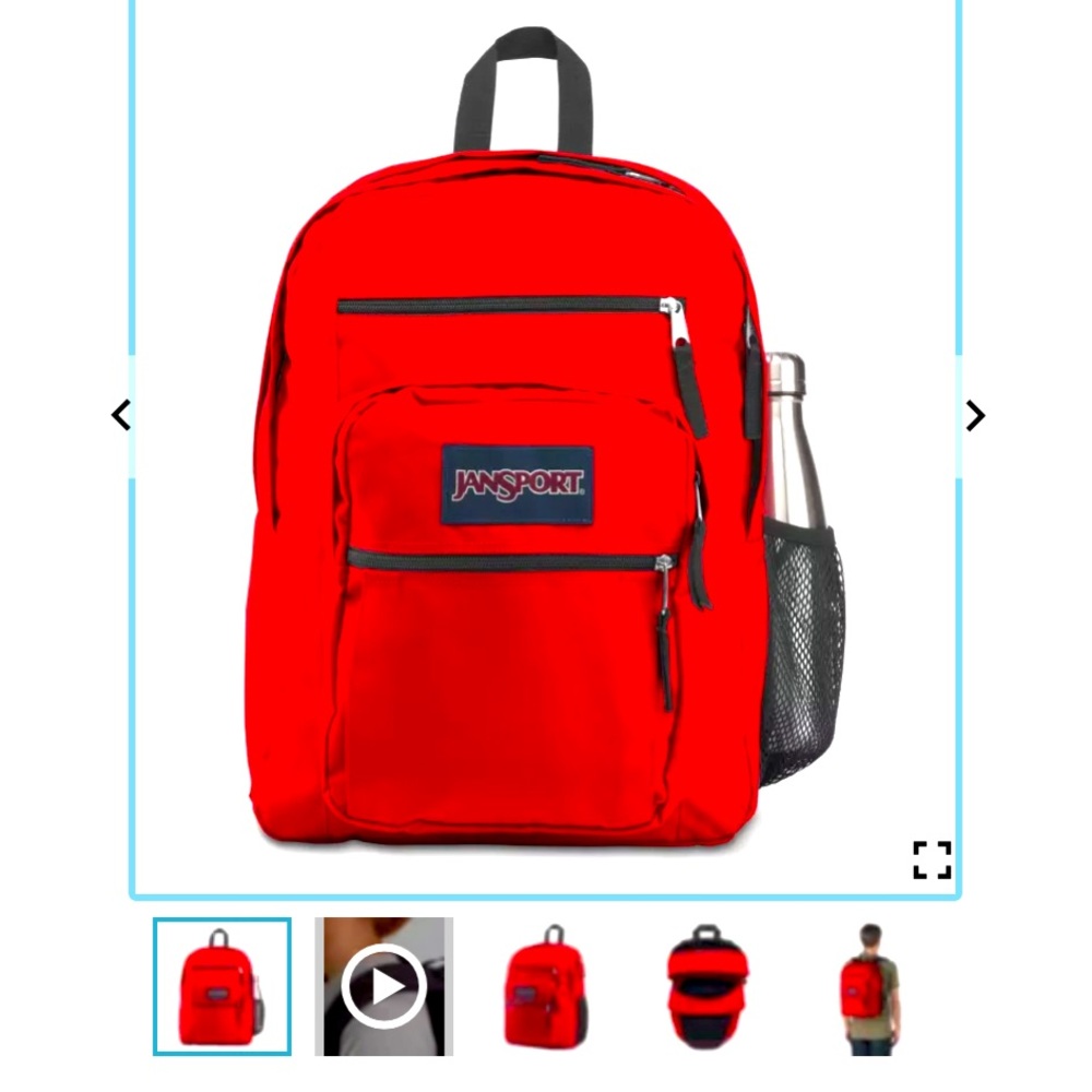 Jansport - Big Student - Red Tape - Backpack - Gently Used & FREE Accessory